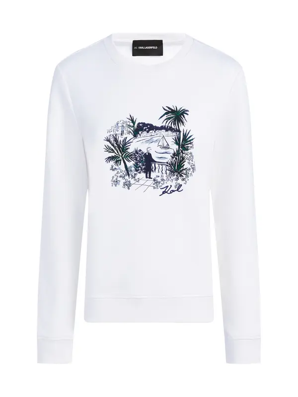 Karl Lagerfeld Karl Lagerfeld Sweater majica 'Villa la Vigie'  boja pijeska / svijetloplava / zelena / crna
