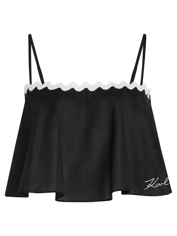 Karl Lagerfeld Karl Lagerfeld Top  crna / bijela