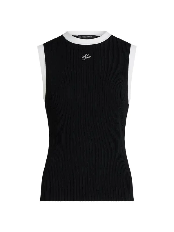 Karl Lagerfeld Karl Lagerfeld Top s naramenicama  crna / bijela