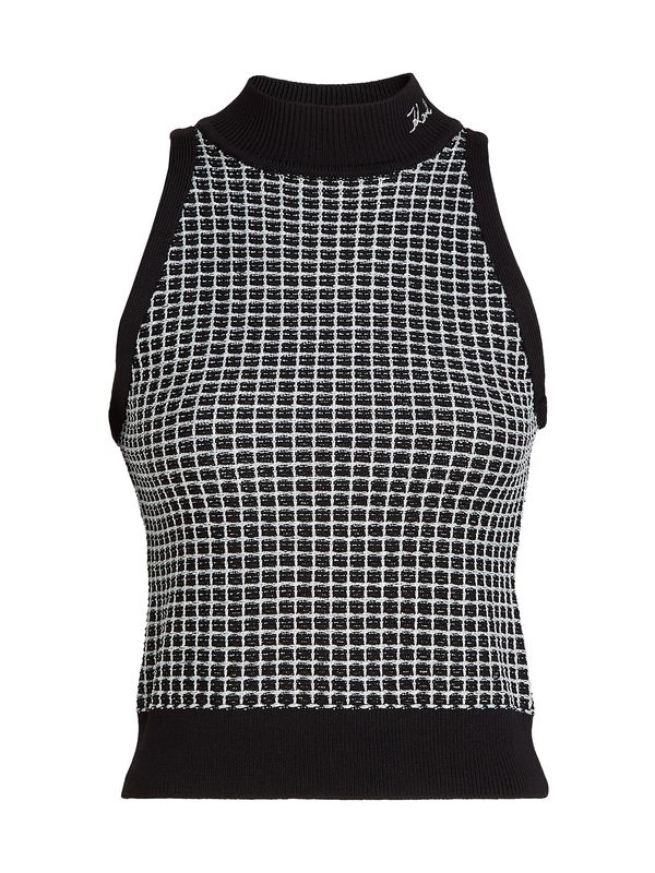 Karl Lagerfeld Karl Lagerfeld Top s naramenicama  crna / bijela