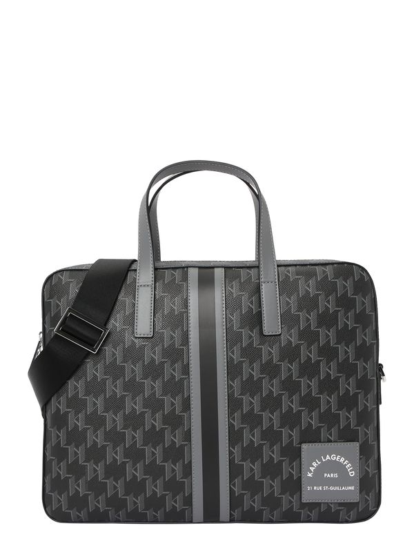 Karl Lagerfeld Karl Lagerfeld Torba za laptop  siva / tamo siva / crna / bijela