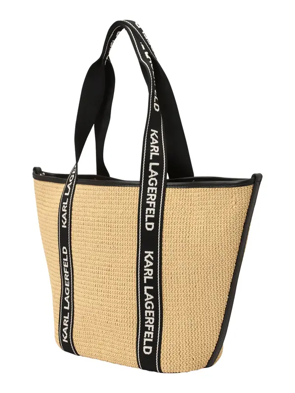 Karl Lagerfeld Karl Lagerfeld Torba za plažu 'Essential'  pijesak / crna / bijela