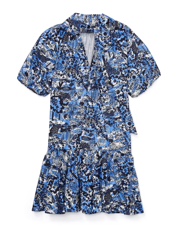 Kate Spade Kate Spade Haljina 'Scenic Stroll Tie-Back Dress'  plava / crna / bijela
