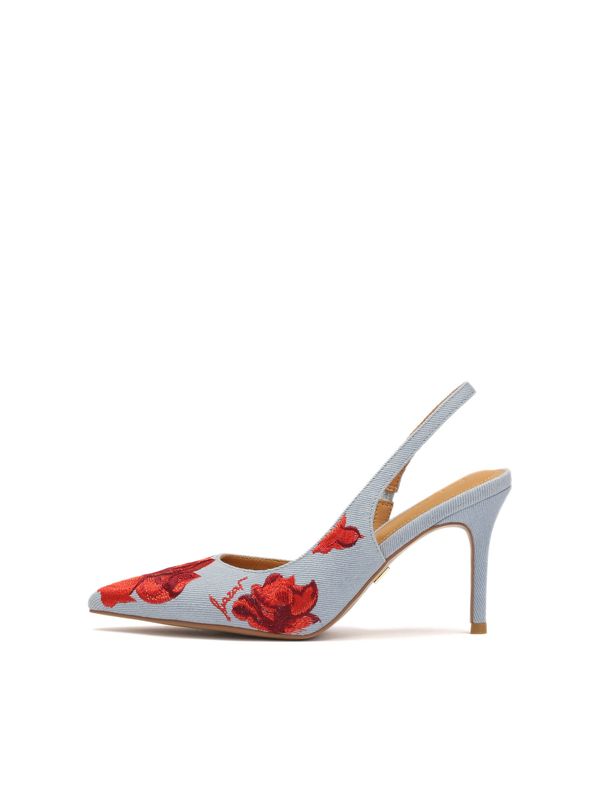 Kazar Kazar Cipele s potpeticom  sivkasto plava / krvavo crvena