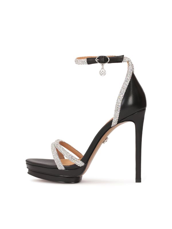 Kazar Kazar Sandale s remenčićima  crna / srebro