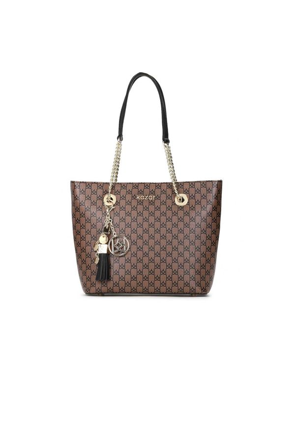 Kazar Kazar Shopper torba  tamno smeđa / crna