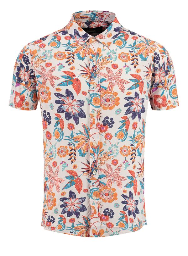 Key Largo Key Largo Košulja 'Blast'  tirkiz / indigo / koraljna / prljavo bijela