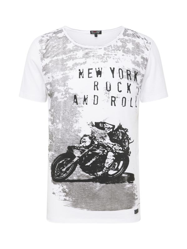 Key Largo Key Largo Majica 'CAFE RACER'  siva melange / crna melange / bijela