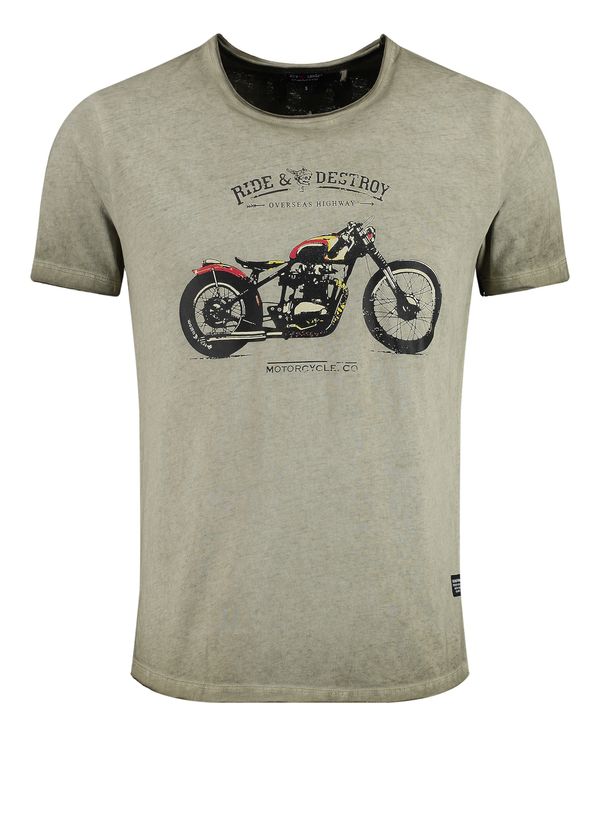 Key Largo Key Largo Majica 'Destroy'  zelena / narančasta / crvena / crna