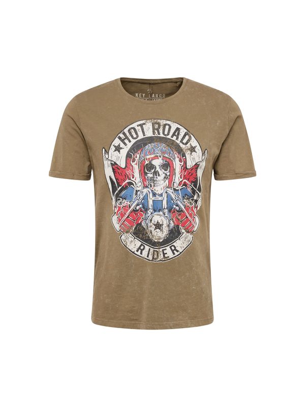 Key Largo Key Largo Majica 'HOT ROAD'  plava / kaki / crvena / crna