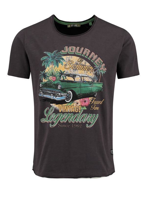 Key Largo Key Largo Majica 'Journey'  žuta / antracit siva / zelena / tamno roza