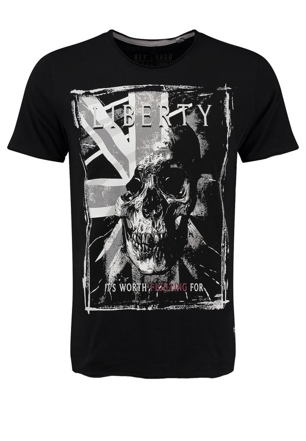 Key Largo Key Largo Majica 'Liberty'  siva / crna / bijela