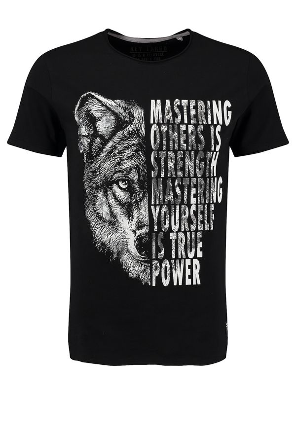 Key Largo Key Largo Majica 'Mastering'  siva / crna / bijela