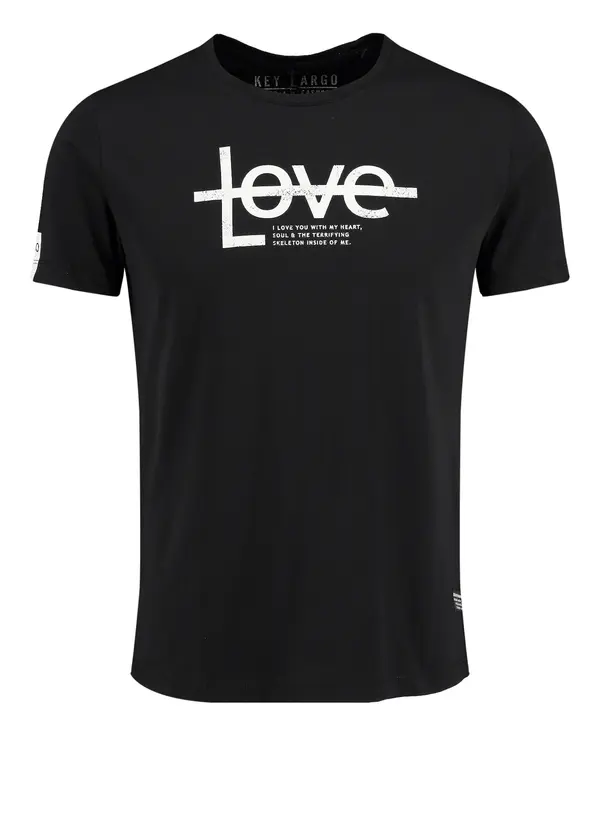 Key Largo Key Largo Majica 'MT LOVE YOU'  crna / bijela