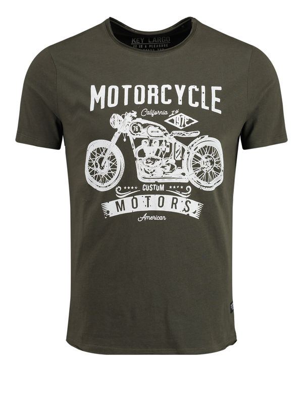 Key Largo Key Largo Majica 'MT OREGON TRAIL'  zelena / bijela