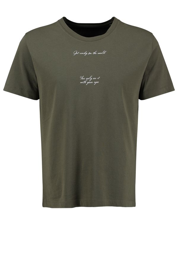 Key Largo Key Largo Majica 'Postcard'  svijetloplava / maslinasta / losos / bijela