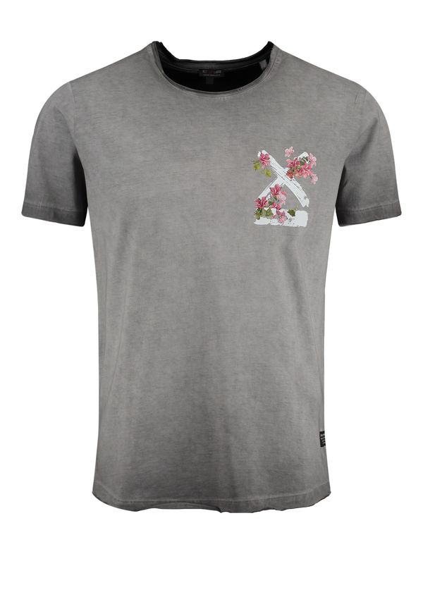 Key Largo Key Largo Majica 'Summer Splash'  siva / svijetlosiva / zelena / prljavo roza