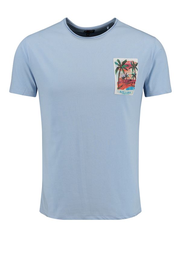 Key Largo Key Largo Majica 'Vibes'  svijetloplava / tamno zelena / crvena