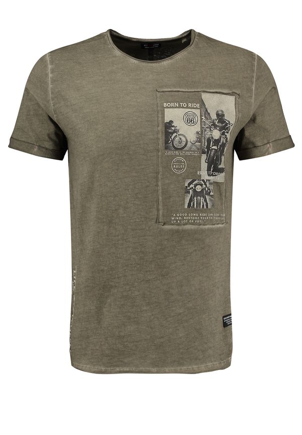 Key Largo Key Largo Majica 'WHEELS'  zelena / miks boja