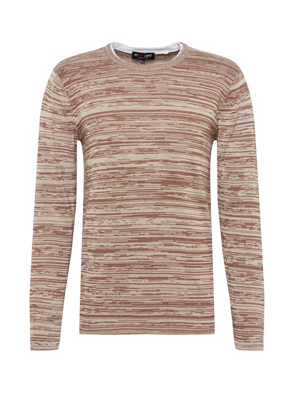 Key Largo Key Largo Pulover 'ALABAMA'  bež / smeđa melange