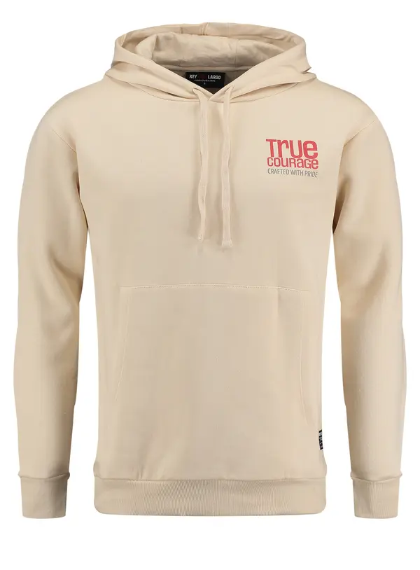 Key Largo Key Largo Sweater majica 'KLTRUE COURAGE'  bež / siva / crvena