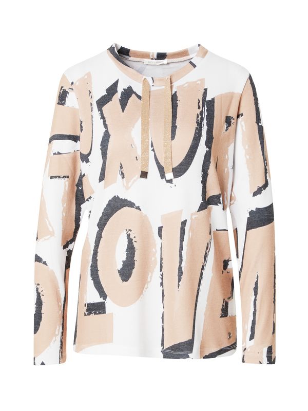 Key Largo Key Largo Sweater majica 'LUXURY'  boja devine dlake (camel) / antracit siva / bijela