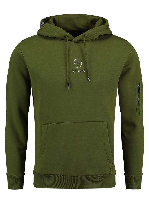 Key Largo Key Largo Sweater majica 'MEMBERSHIP'  zelena / bijela