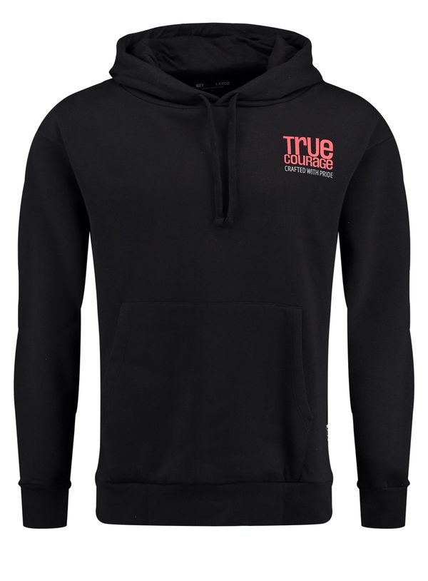 Key Largo Key Largo Sweater majica ' TRUE COURAGE '  siva melange / krvavo crvena / crna