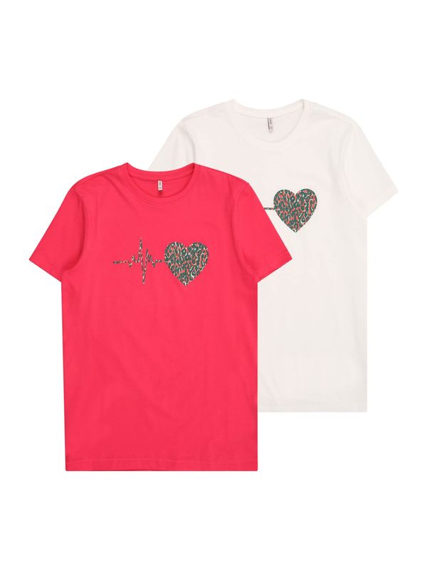 KIDS ONLY KIDS ONLY Majica 'KOGCONNIE'  tamno zelena / narančasta / malina / bijela