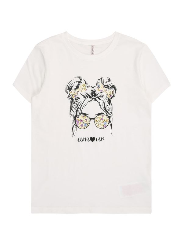 KIDS ONLY KIDS ONLY Majica 'KOGKITA'  pastelno žuta / lila / crna / bijela