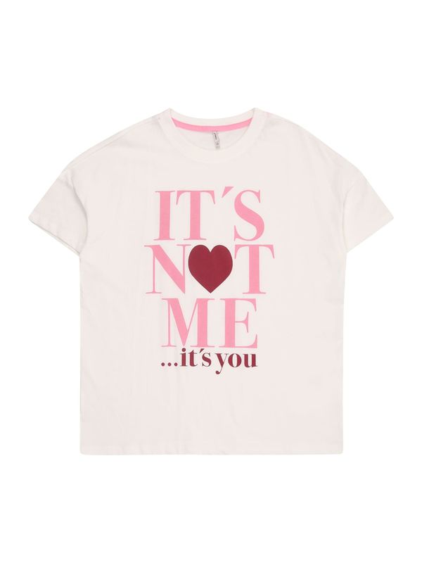 KIDS ONLY KIDS ONLY Majica 'KOGROSA'  roza / boja vina / bijela