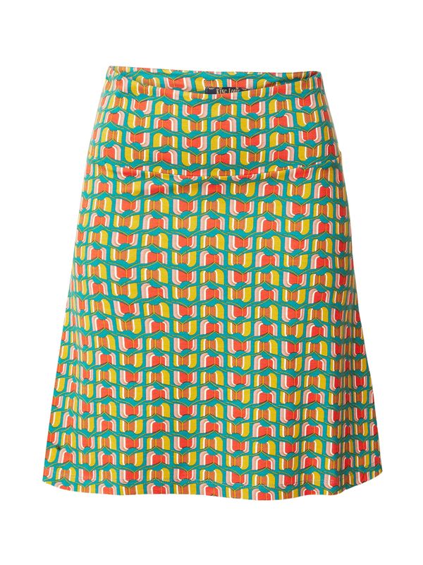 King Louie King Louie Suknja 'Border'  senf / tamno zelena / narančasta / bijela