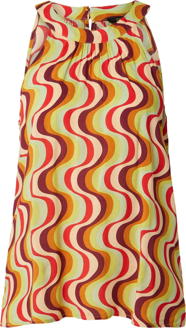 King Louie King Louie Top 'Virna Jiggy Voile'  boja pijeska / limeta / patlidžan / svijetlocrvena
