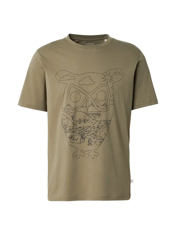 KnowledgeCotton Apparel KnowledgeCotton Apparel Majica  kaki / crna