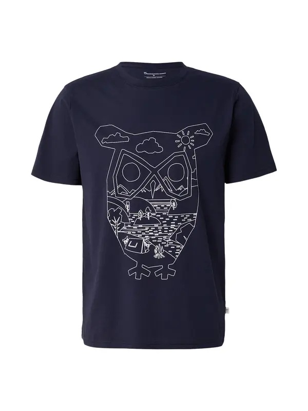 KnowledgeCotton Apparel KnowledgeCotton Apparel Majica  mornarsko plava / bijela