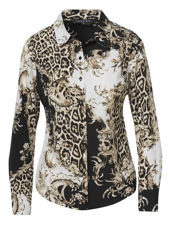 KOROSHI KOROSHI Bluza  bež / crna / bijela