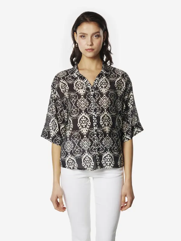 KOROSHI KOROSHI Bluza  crna / vuneno bijela