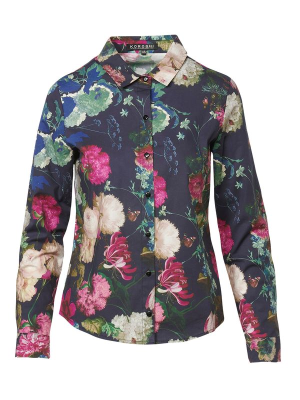 KOROSHI KOROSHI Bluza  mornarsko plava / kaki / roza / prljavo bijela