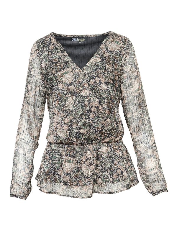 KOROSHI KOROSHI Bluza  mornarsko plava / smeđa / zelena / bijela