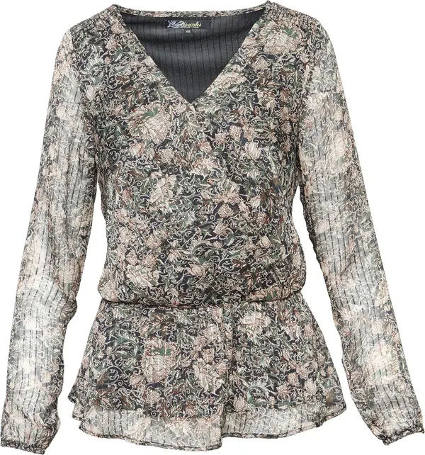 KOROSHI KOROSHI Bluza  mornarsko plava / smeđa / zelena / bijela