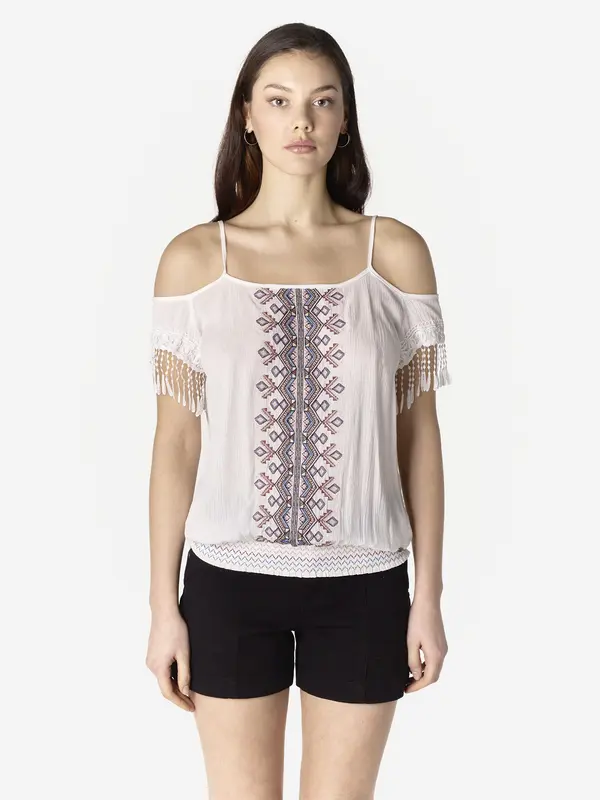 KOROSHI KOROSHI Bluza  nebesko plava / burgund / crna / bijela