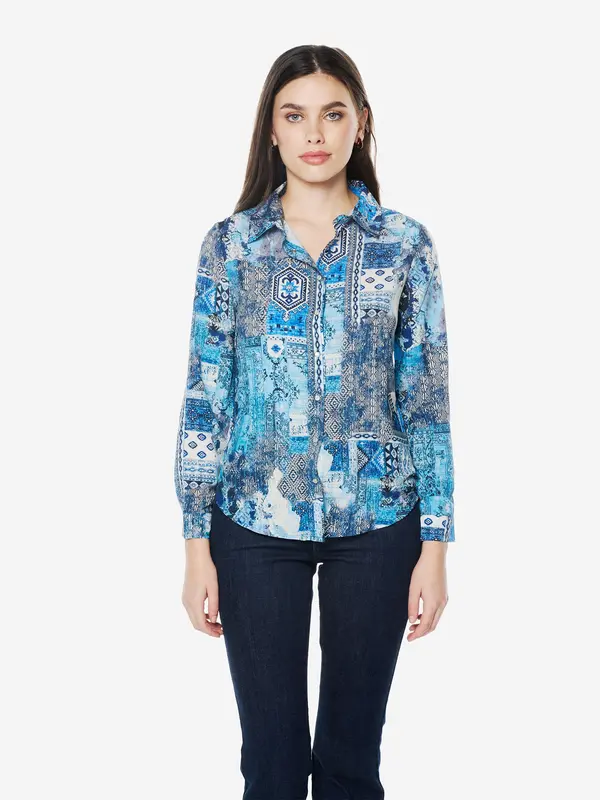 KOROSHI KOROSHI Bluza  plava / svijetloplava / siva / prljavo bijela
