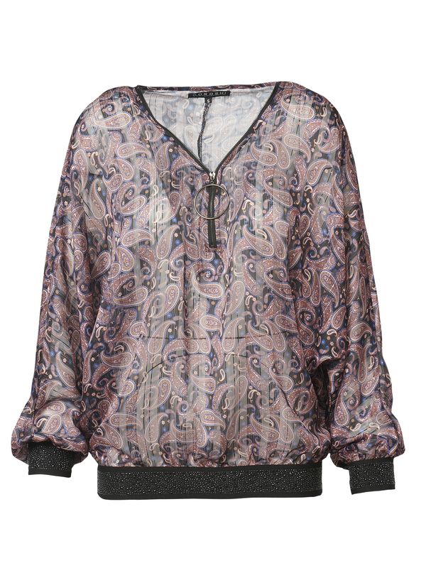 KOROSHI KOROSHI Bluza  plava / svijetlosmeđa / crna / bijela