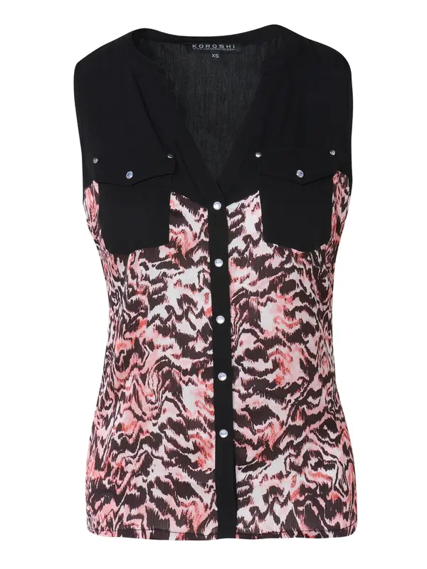 KOROSHI KOROSHI Bluza  roza / rosé / prljavo roza / crna