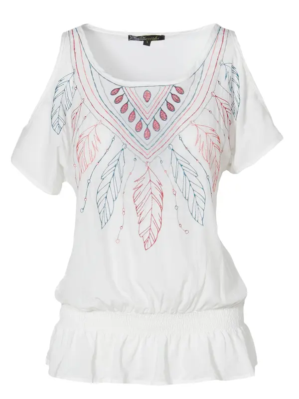 KOROSHI KOROSHI Bluza  tamno zelena / crvena / bijela