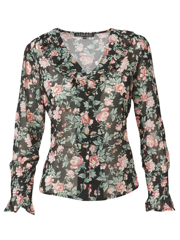 KOROSHI KOROSHI Bluza  zelena / narančasta / crna / bijela