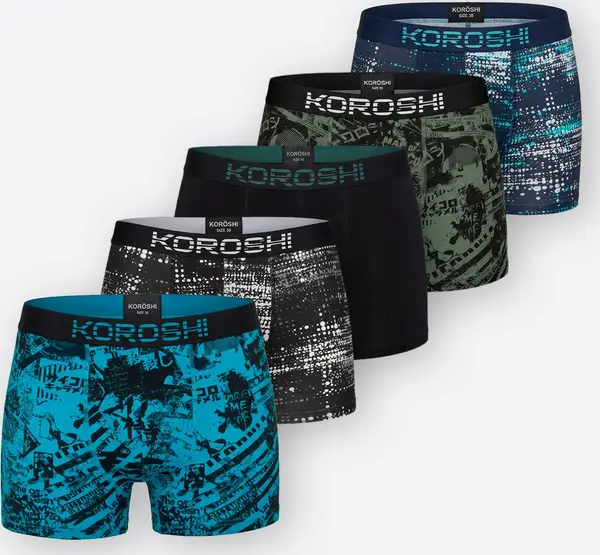KOROSHI KOROSHI Bokserice  tamno plava / svijetlozelena / crna / bijela