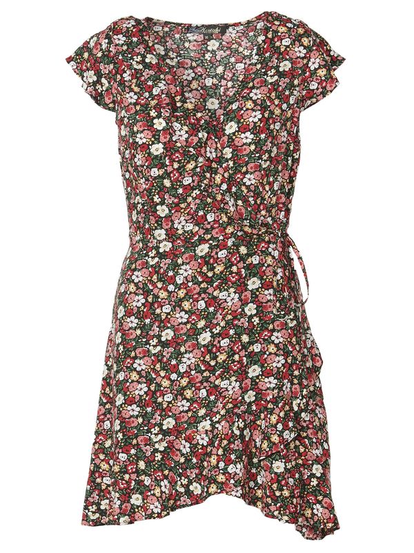 KOROSHI KOROSHI Haljina  zelena / svijetloroza / crvena / crna