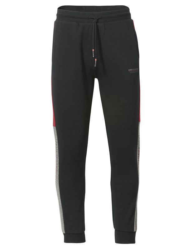 KOROSHI KOROSHI Hlače  siva / krvavo crvena / crna