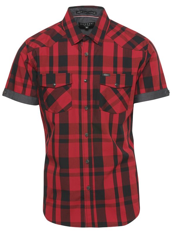 KOROSHI KOROSHI Košulja  siva / krvavo crvena / crna